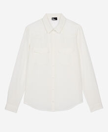 The Kooples FEMME ECRU chemise en soie avec dentelle écrue