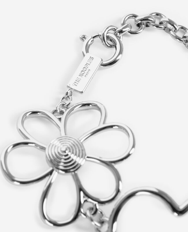 The Kooples FEMME SILVER bracelet cœurs et fleurs argenté