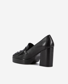The Kooples FEMME BLACK mocassins à talons en cuir noirs