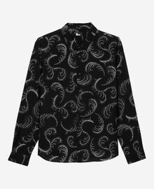 The Kooples HOMME BLACK WHITE chemise imprimé plumes