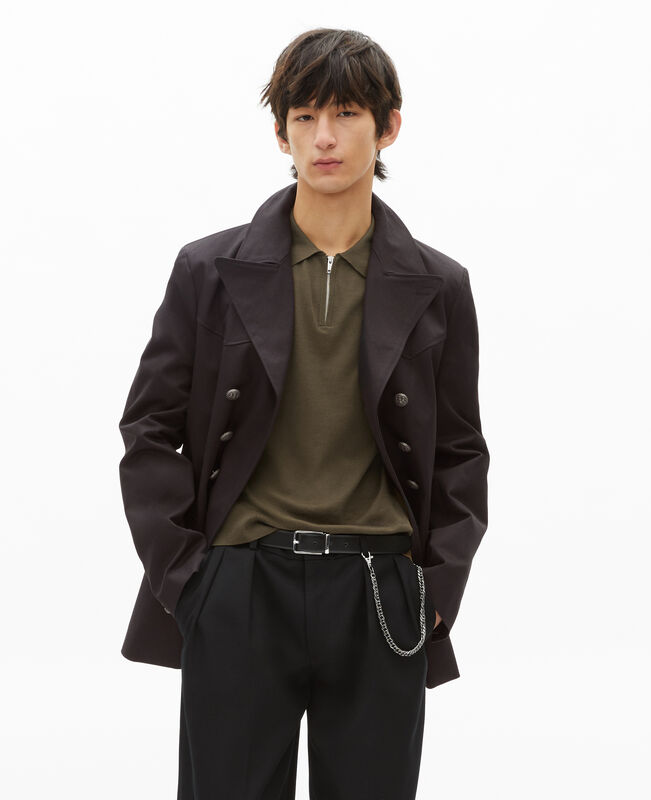 The Kooples HOMME DARK GREY manteau en coton gris