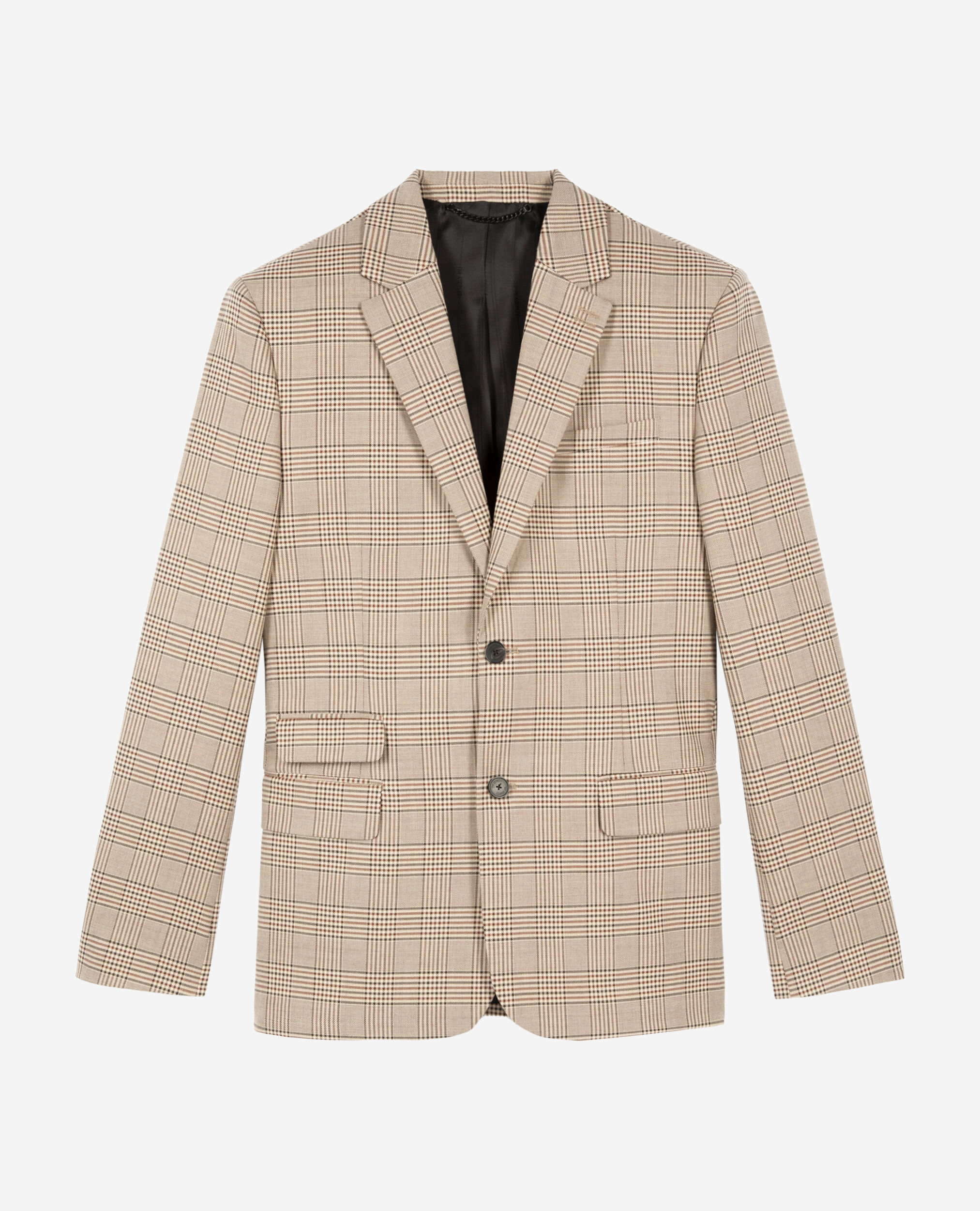 Veste de costume prince de Galles beige, BEIGE-BROWN, hi-res image number null