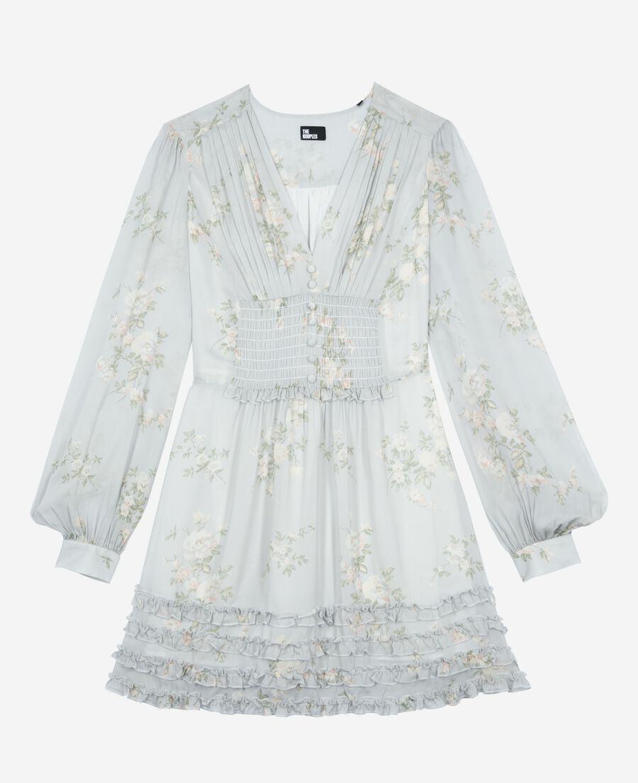 The Kooples FEMME BLUE robe courte imprimé fleuri bleue