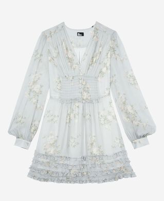 The Kooples FEMME BLUE robe courte imprimé fleuri bleue