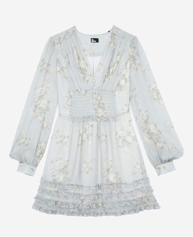 The Kooples FEMME BLUE robe courte imprimé fleuri bleue