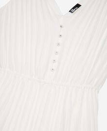 The Kooples FEMME ECRU robe longue avec plissage blanche et plumetis