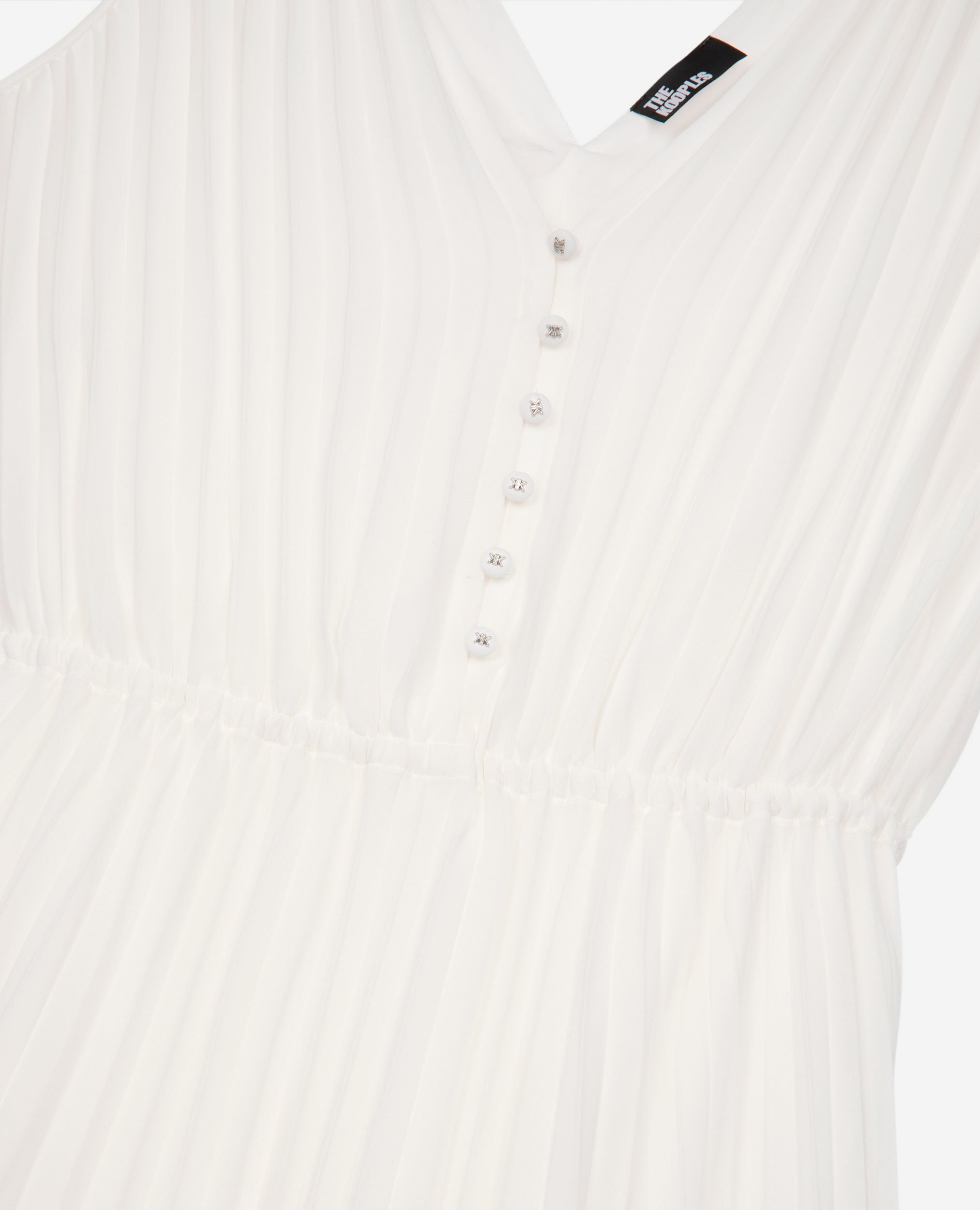 Robe longue avec plissage blanche et plumetis, ECRU, hi-res image number null