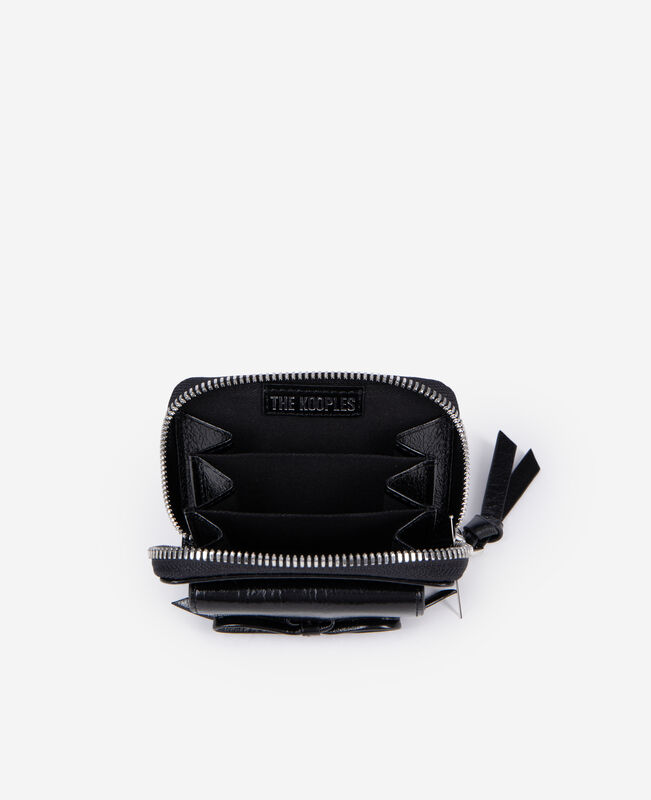 The Kooples FEMME BLACK porte monnaie amelia en cuir noir