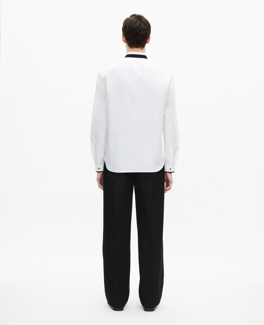 The Kooples MEN WHITE white formal shirt with officer collar