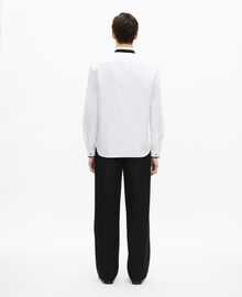 The Kooples HOMME WHITE chemise formelle col officier contrasté blanche
