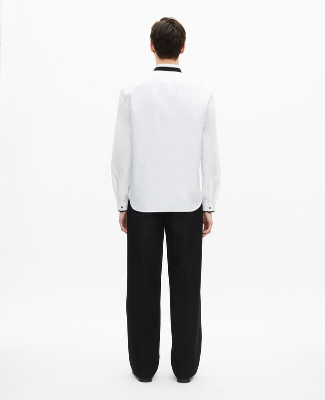 The Kooples HOMME WHITE chemise formelle col officier contrasté blanche