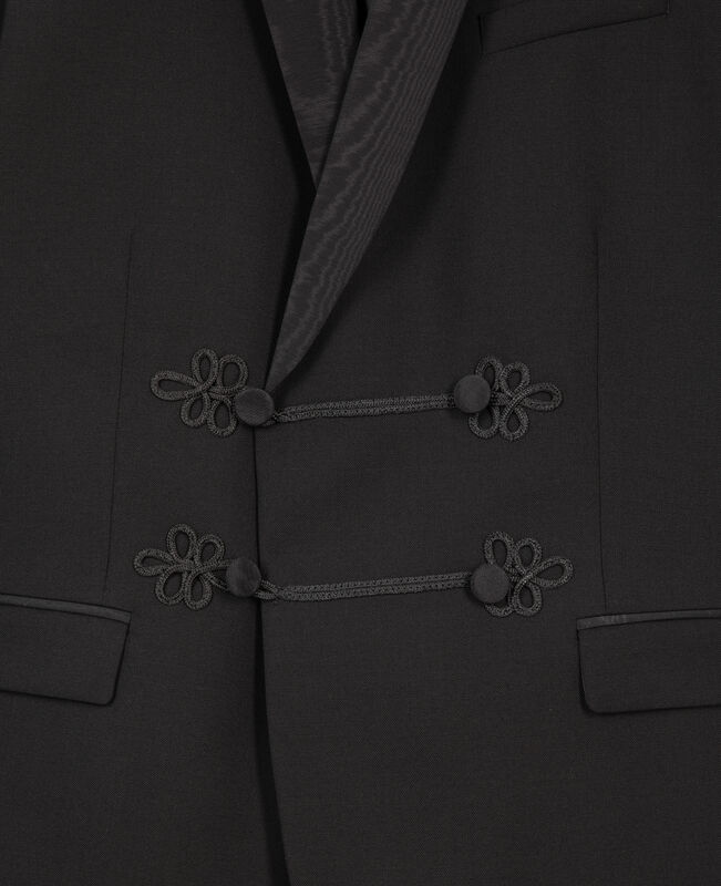 The Kooples HOMME BLACK veste de smoking en laine noire