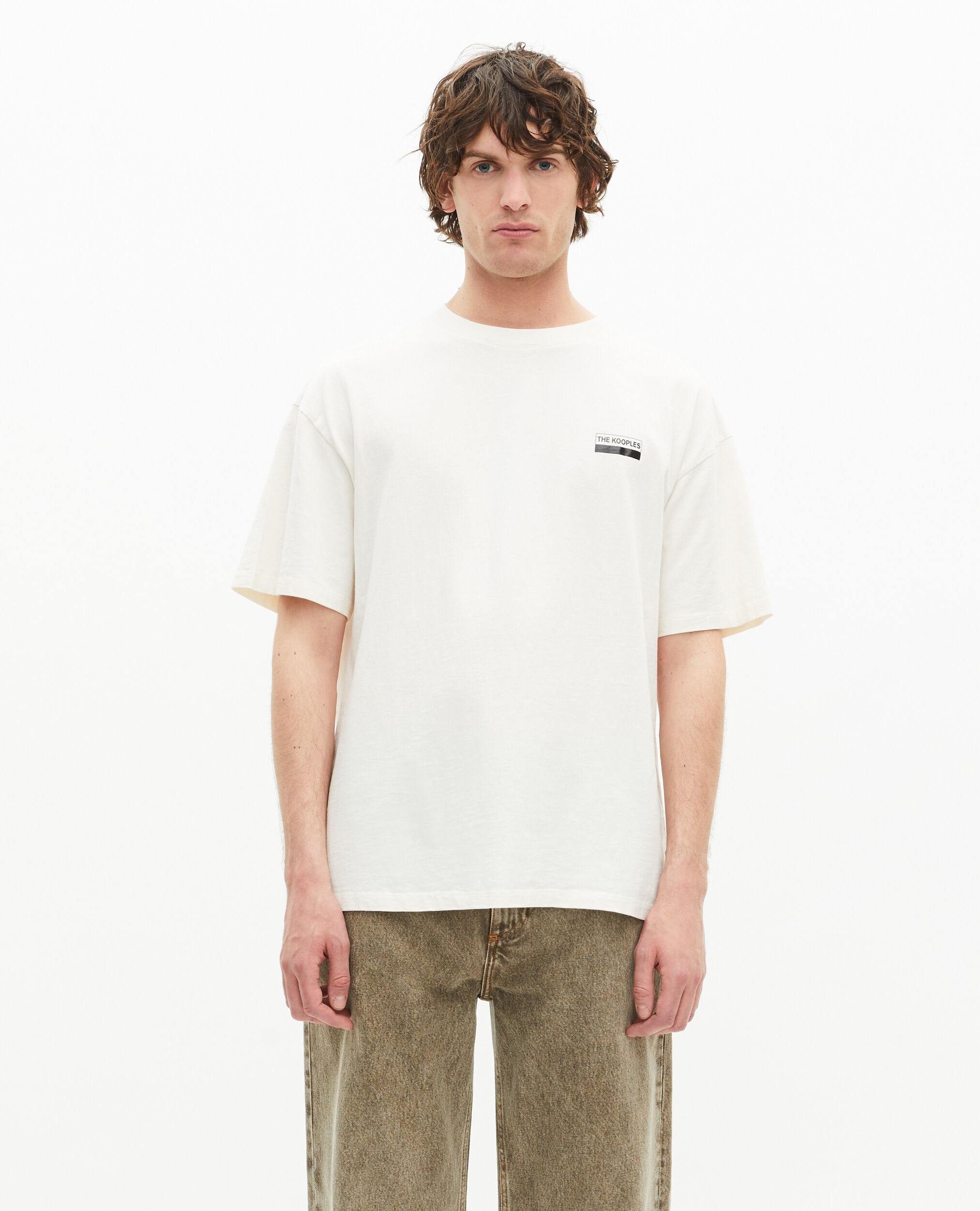 T-shirt oversize avec sérigraphie écru, ECRU, hi-res image number null
