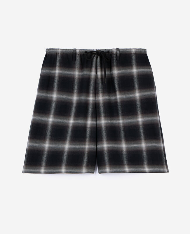 The Kooples HOMME BLACK GREY WHITE bermuda à carreaux noir