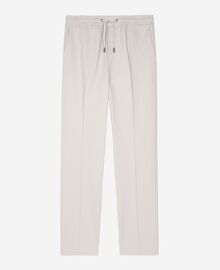 The Kooples HOMME LIGHT GREY pantalon droit en coton gris pâle