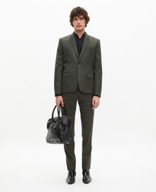 The Kooples HOMME KAKI veste de costume en laine kaki coupe ajustée