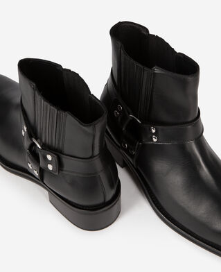 The Kooples HOMME BLACK bottines avec sangles en cuir noir