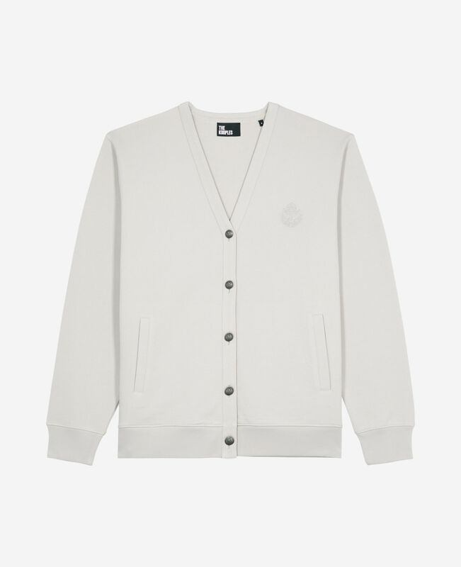 The Kooples HOMME LIGHT GREY cardigan boutonné en jersey gris