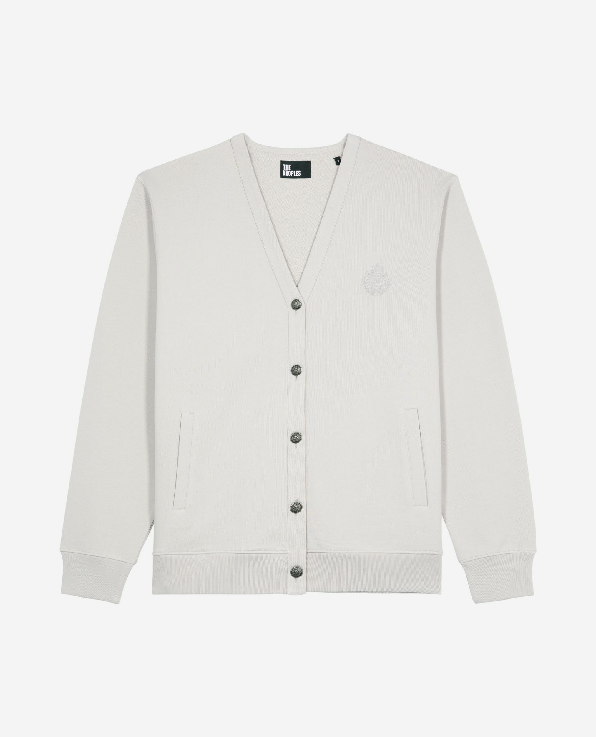 Cardigan boutonné en jersey gris, LIGHT GREY, hi-res image number null