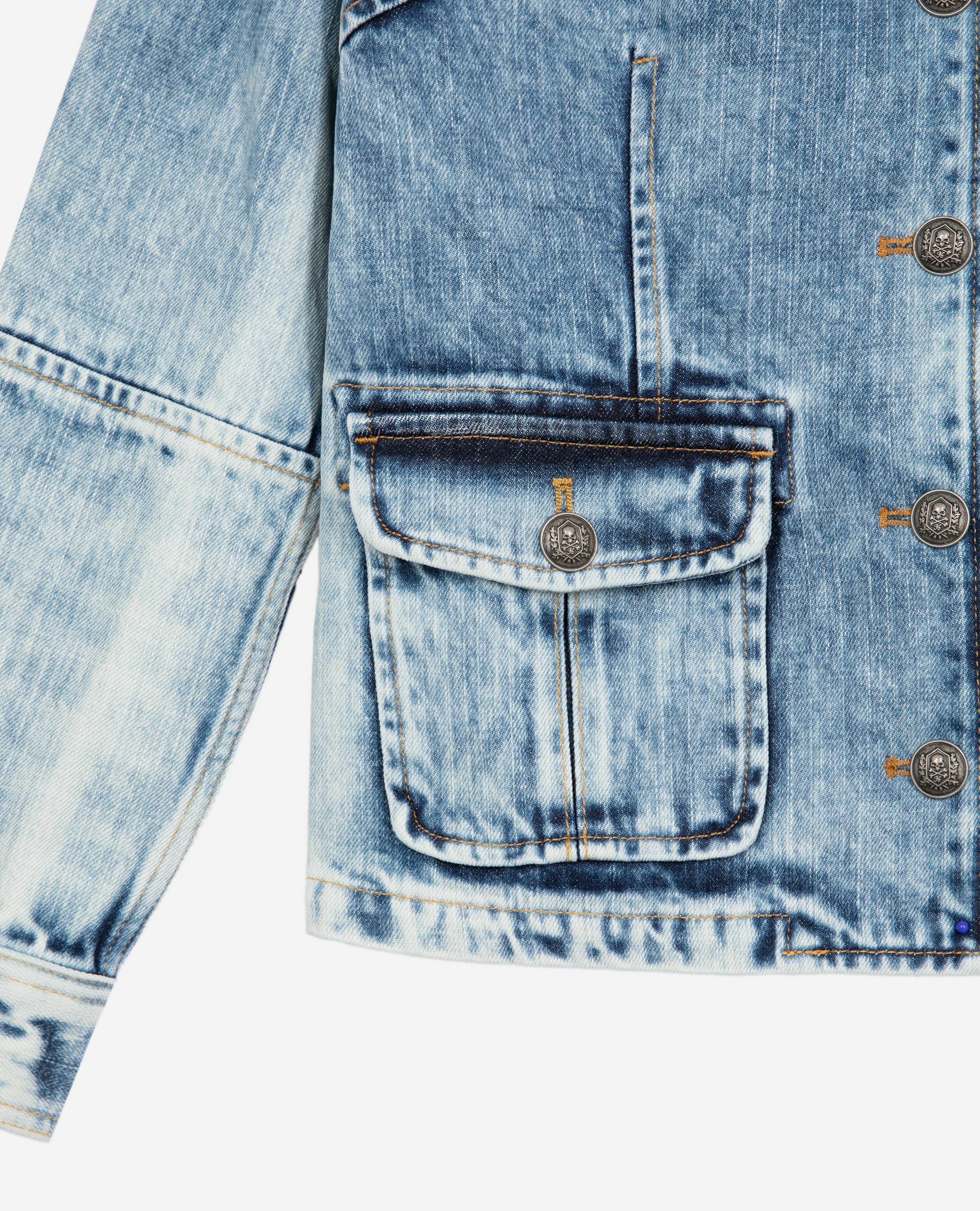 Veste style officier en denim, BABY BLUE, hi-res image number null