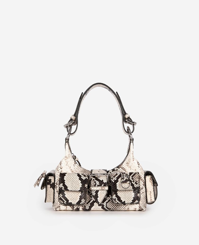 The Kooples FEMME BLACK WHITE sac amelia small en cuir effet python