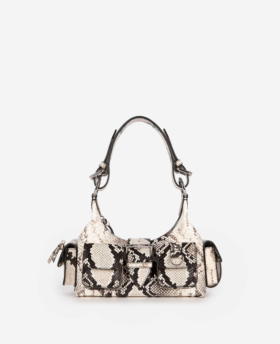The Kooples DAMEN BLACK WHITE kleine amelia-tasche aus leder mit python-effekt