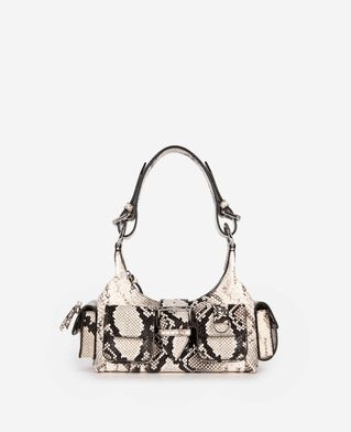 The Kooples DAMEN BLACK WHITE kleine amelia-tasche aus leder mit python-effekt
