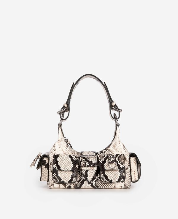 The Kooples FEMME BLACK WHITE sac amelia small en cuir effet python