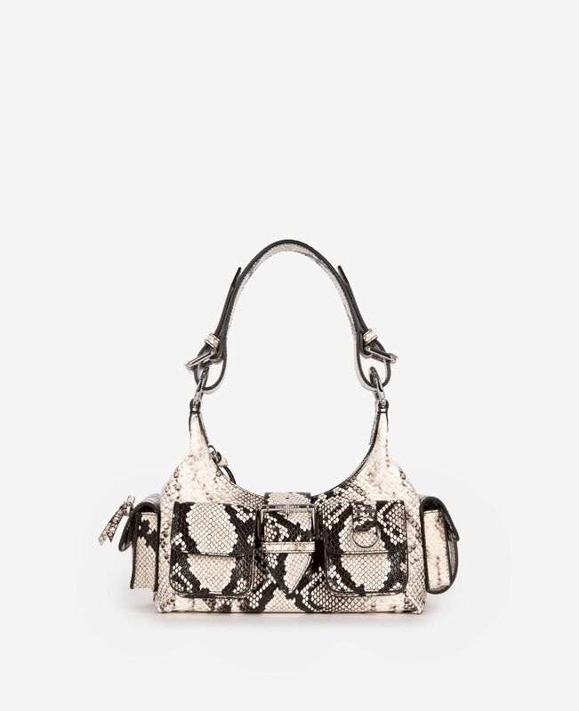 The Kooples FEMME BLACK WHITE sac amelia small en cuir effet python