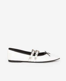 The Kooples FEMME WHITE ballerines plates en cuir blanc