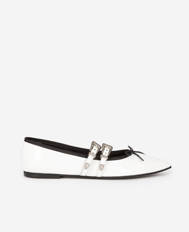 The Kooples FEMME WHITE ballerines plates en cuir blanc
