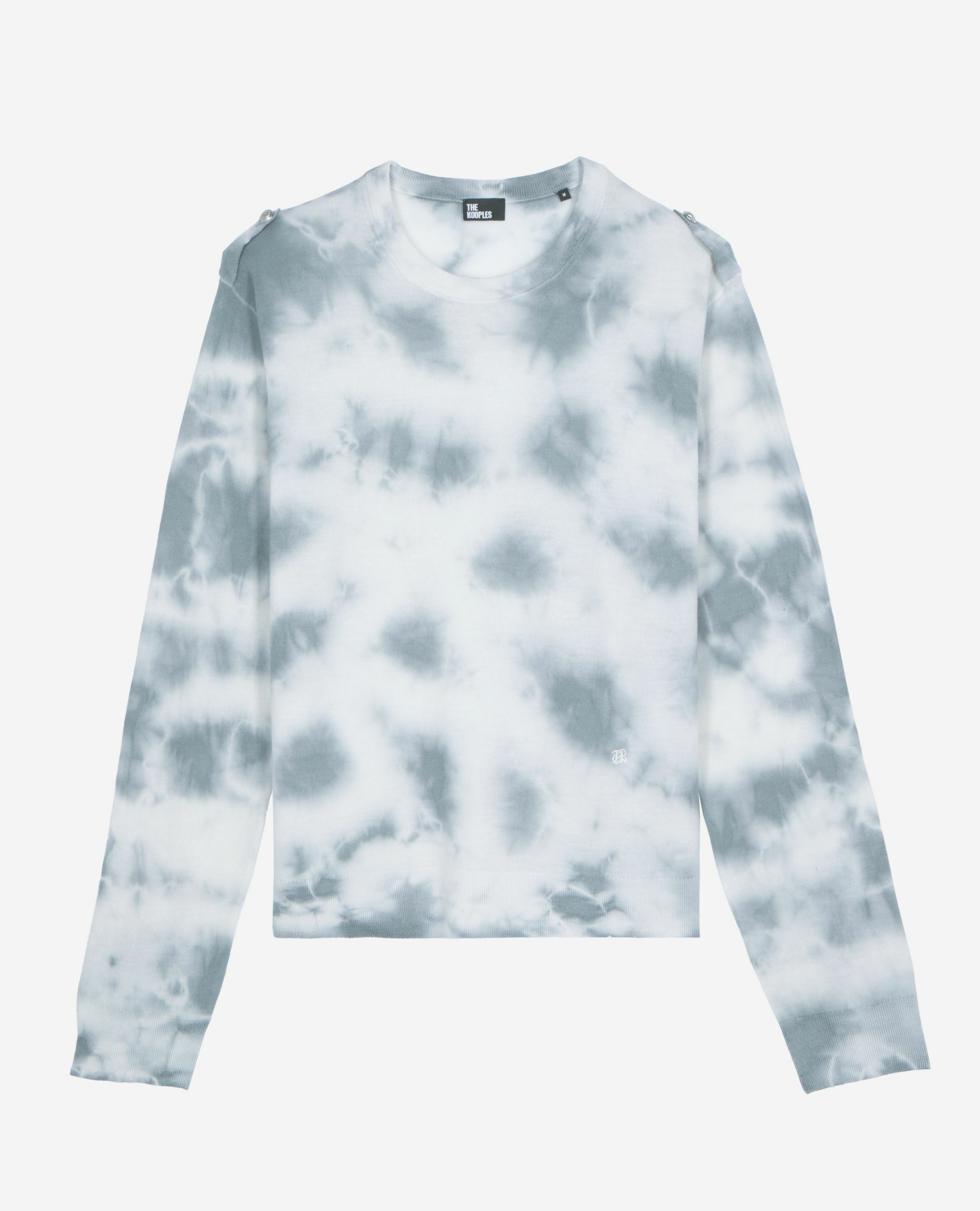 Pull en laine mérinos tie and dye bleu, LIGHT BLUE/WHITE, hi-res image number null