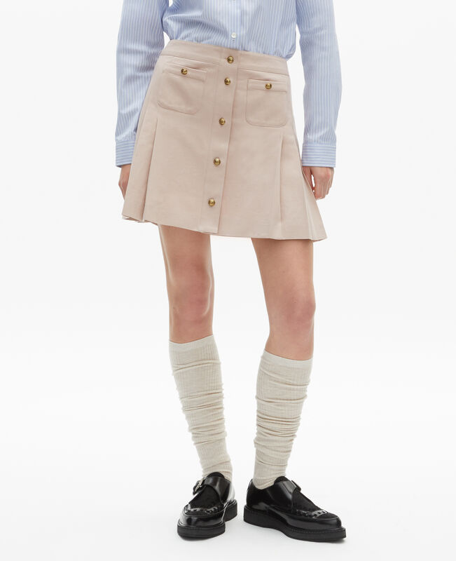 The Kooples FEMME LILA jupe courte plissée rose clair