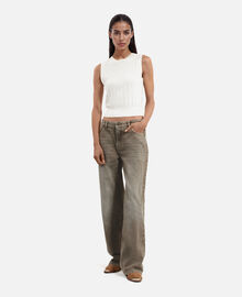 The Kooples FEMME OLIVE jean large olive