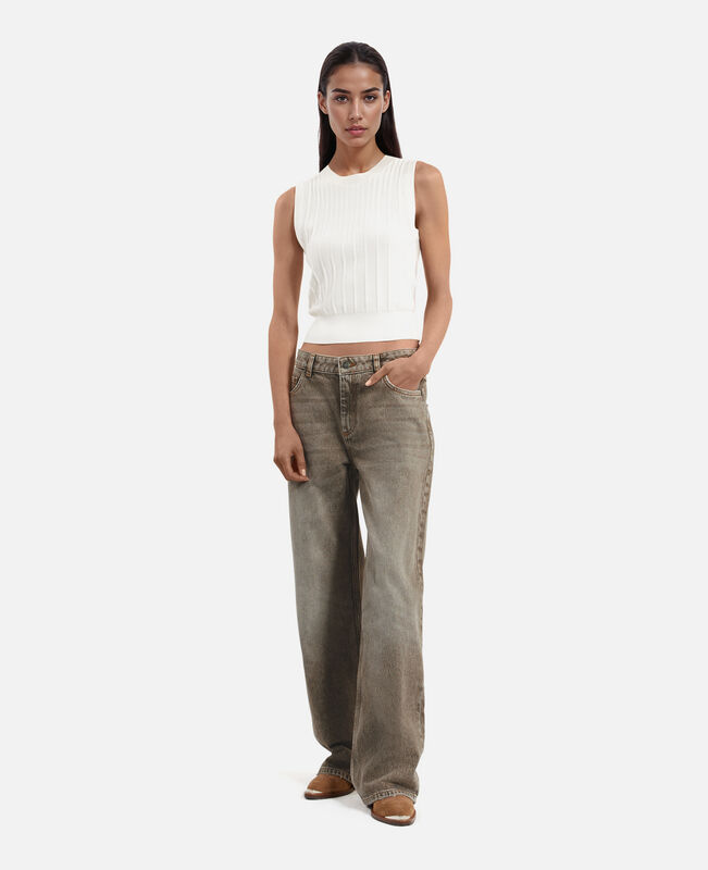 The Kooples FEMME OLIVE jean large olive