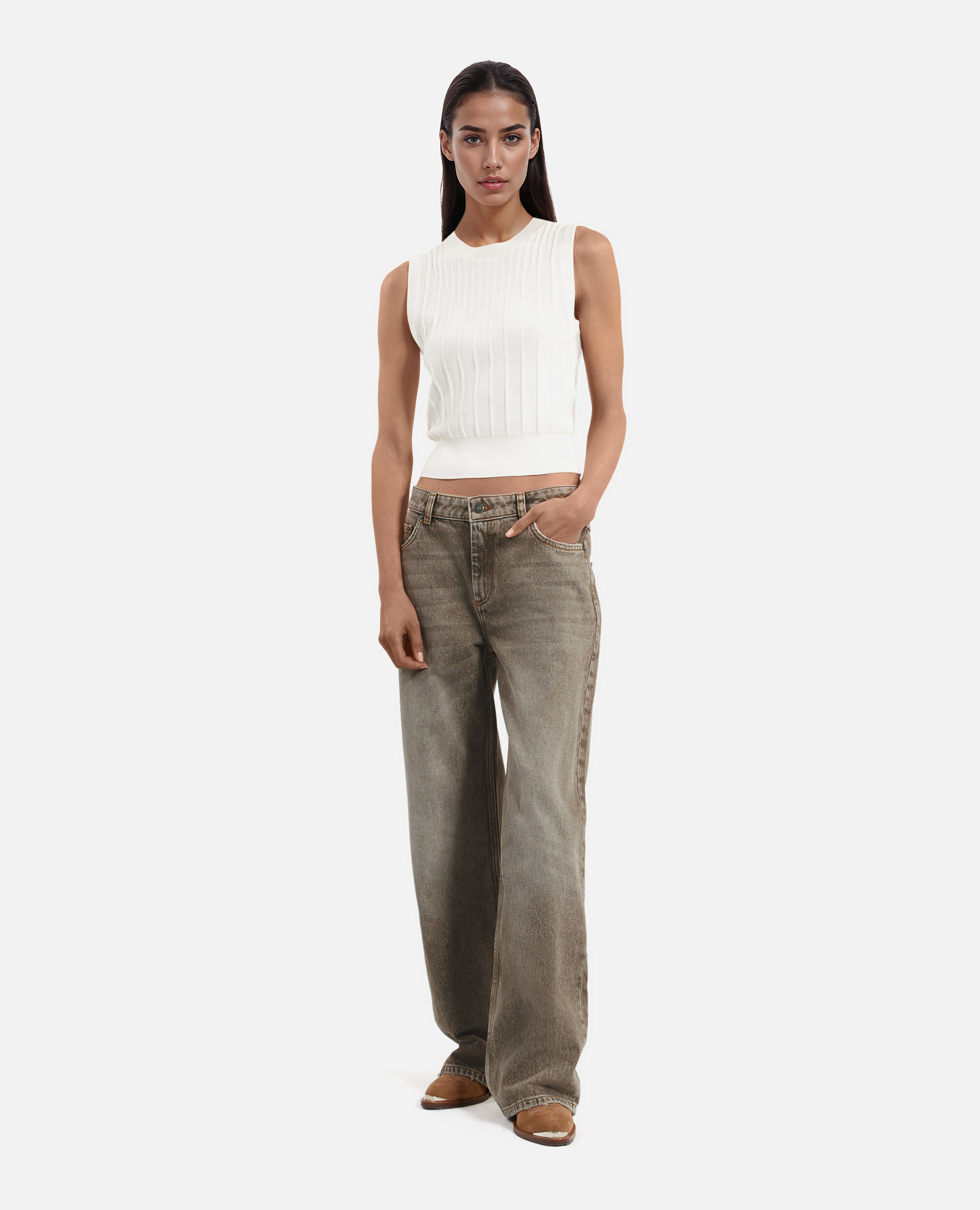 Jean large olive, OLIVE, hi-res image number null