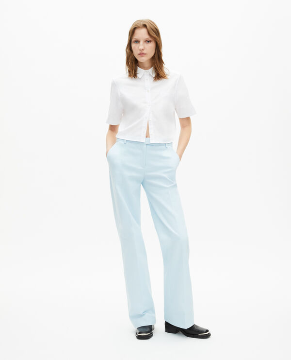 The Kooples FEMME LIGHT BLUE pantalon costume en coton bleu