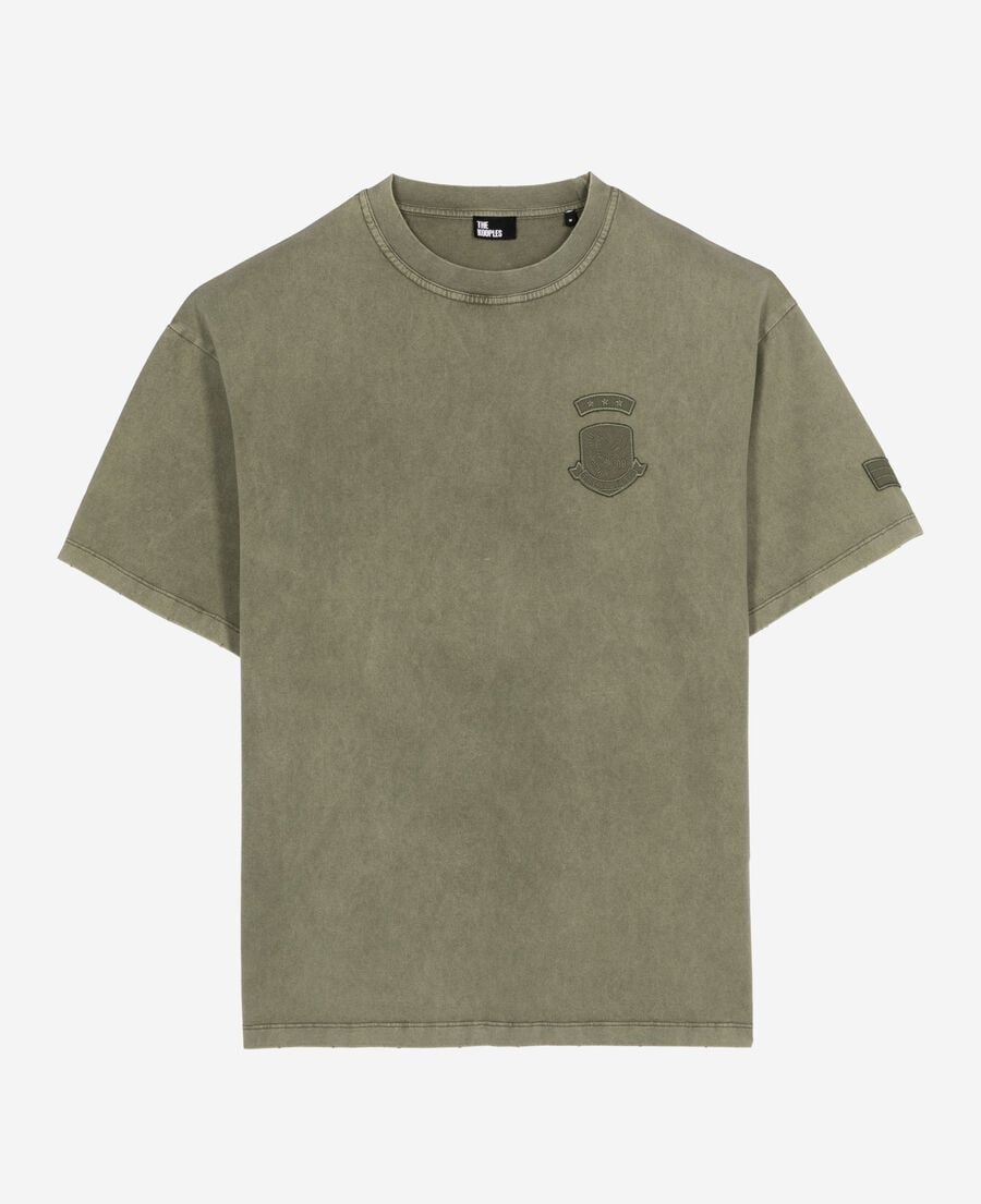 The Kooples MEN KAKI t-shirt with khaki patches