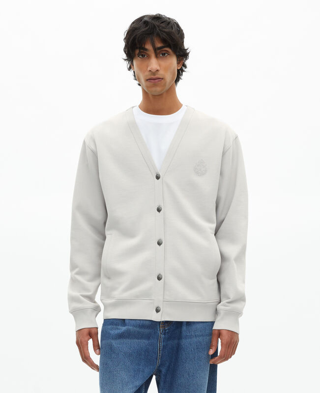 The Kooples HOMME LIGHT GREY cardigan boutonné en jersey gris