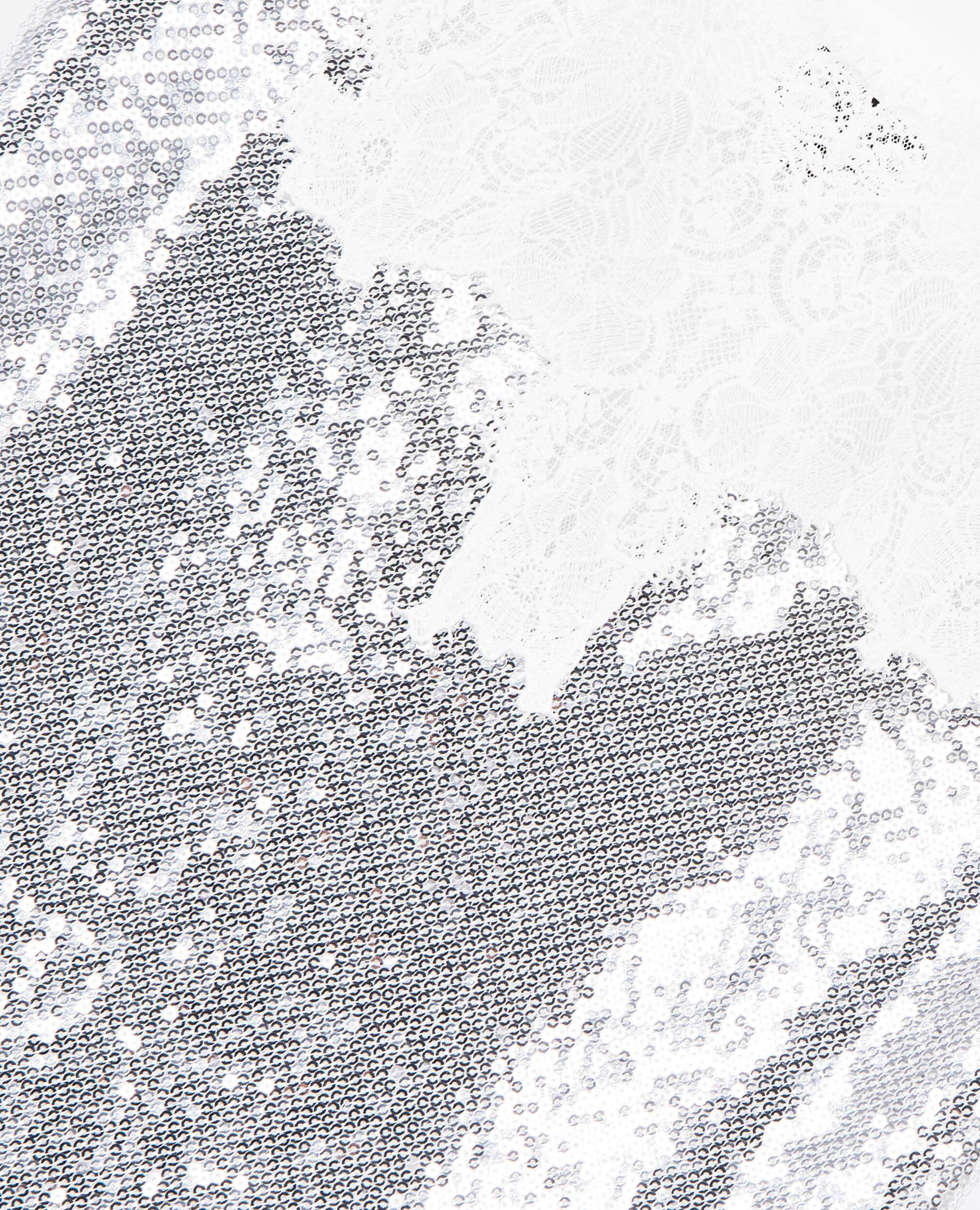 Robe nuisette courte à sequins argentée, SILVER, hi-res image number null