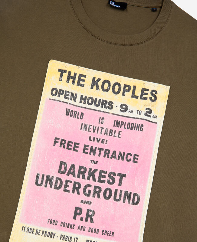 The Kooples HOMME OLIVE KAKI t-shirt avec sérigraphie kaki