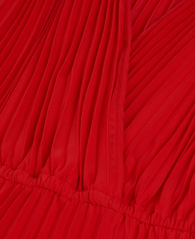 The Kooples FEMME RED robe longue plissée rouge