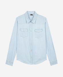 The Kooples HOMME BLUE BEIGE chemise en denim bleu