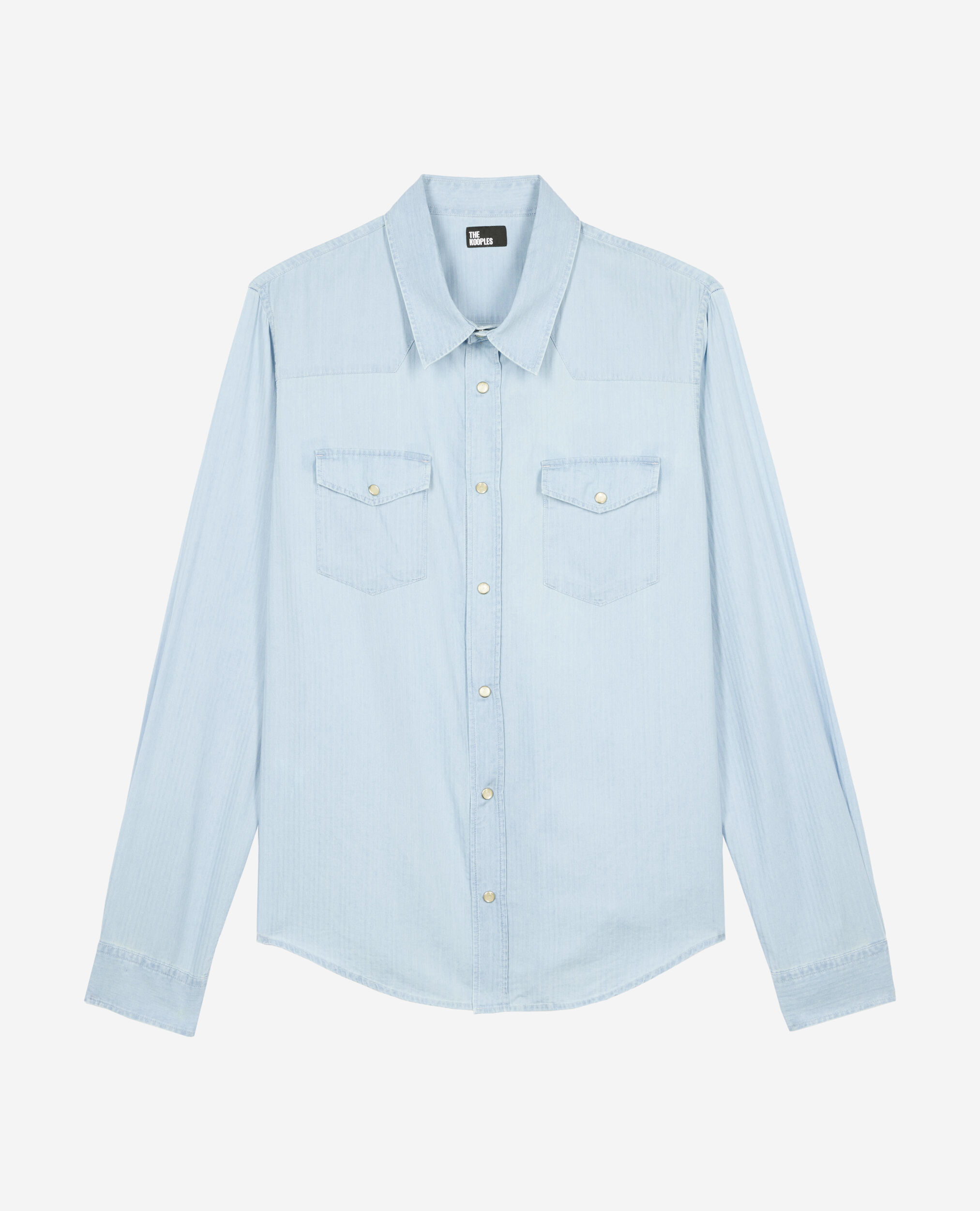 Chemise en denim bleu, BLUE BEIGE, hi-res image number null