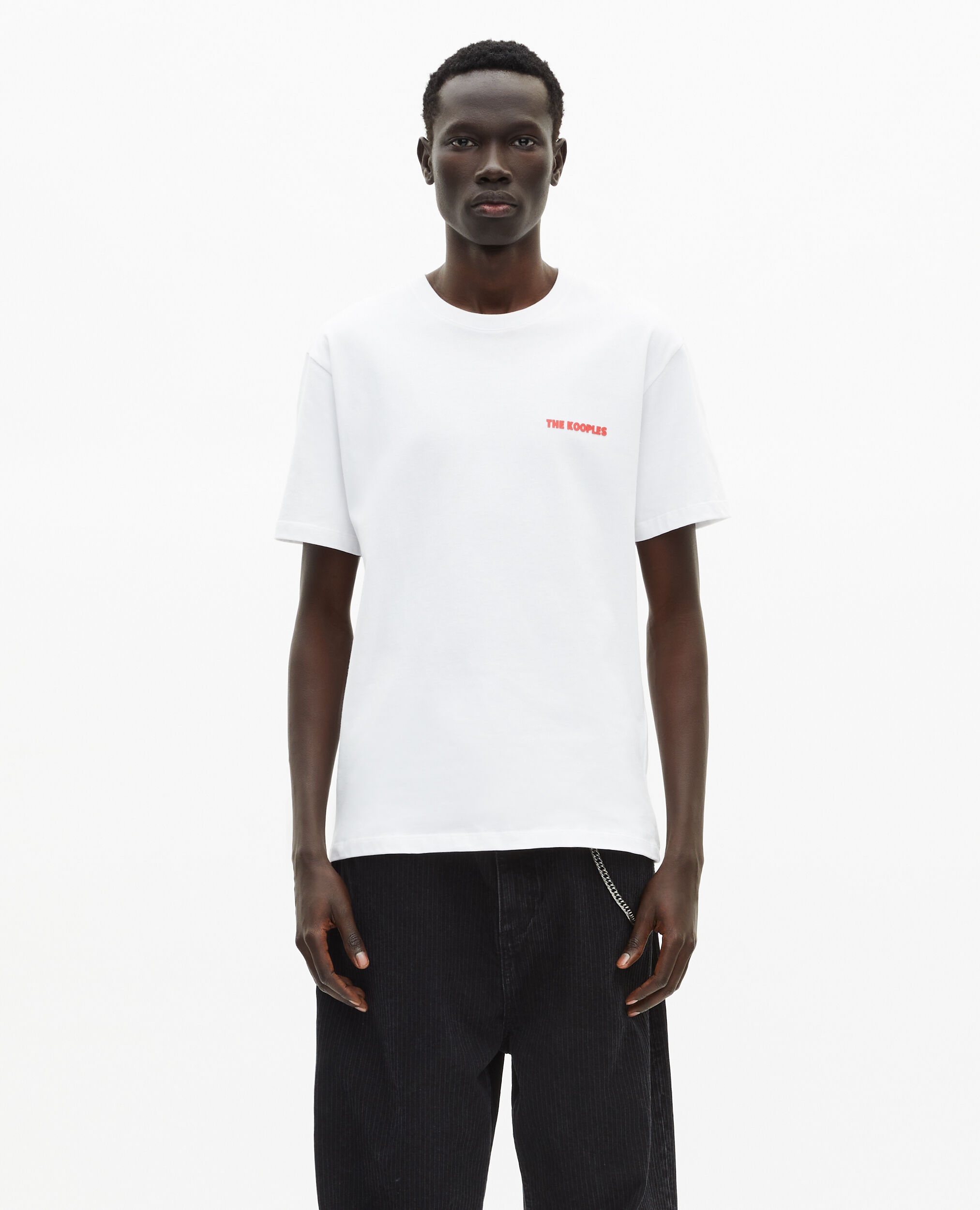 T-shirt avec sérigraphie logo blanc, WHITE, hi-res image number null