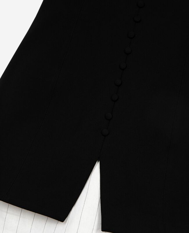The Kooples FEMME BLACK robe courte bustier bi-matière noire