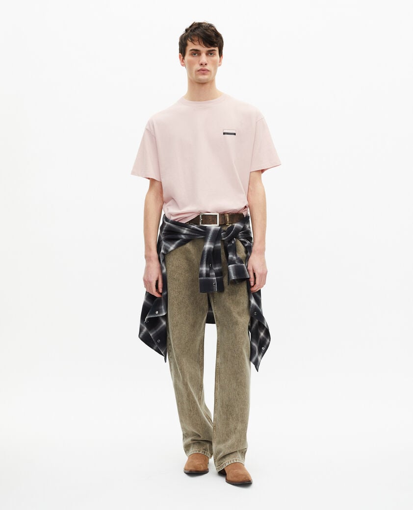 The Kooples HERREN LILA t-shirt mit siebdruck in rosa