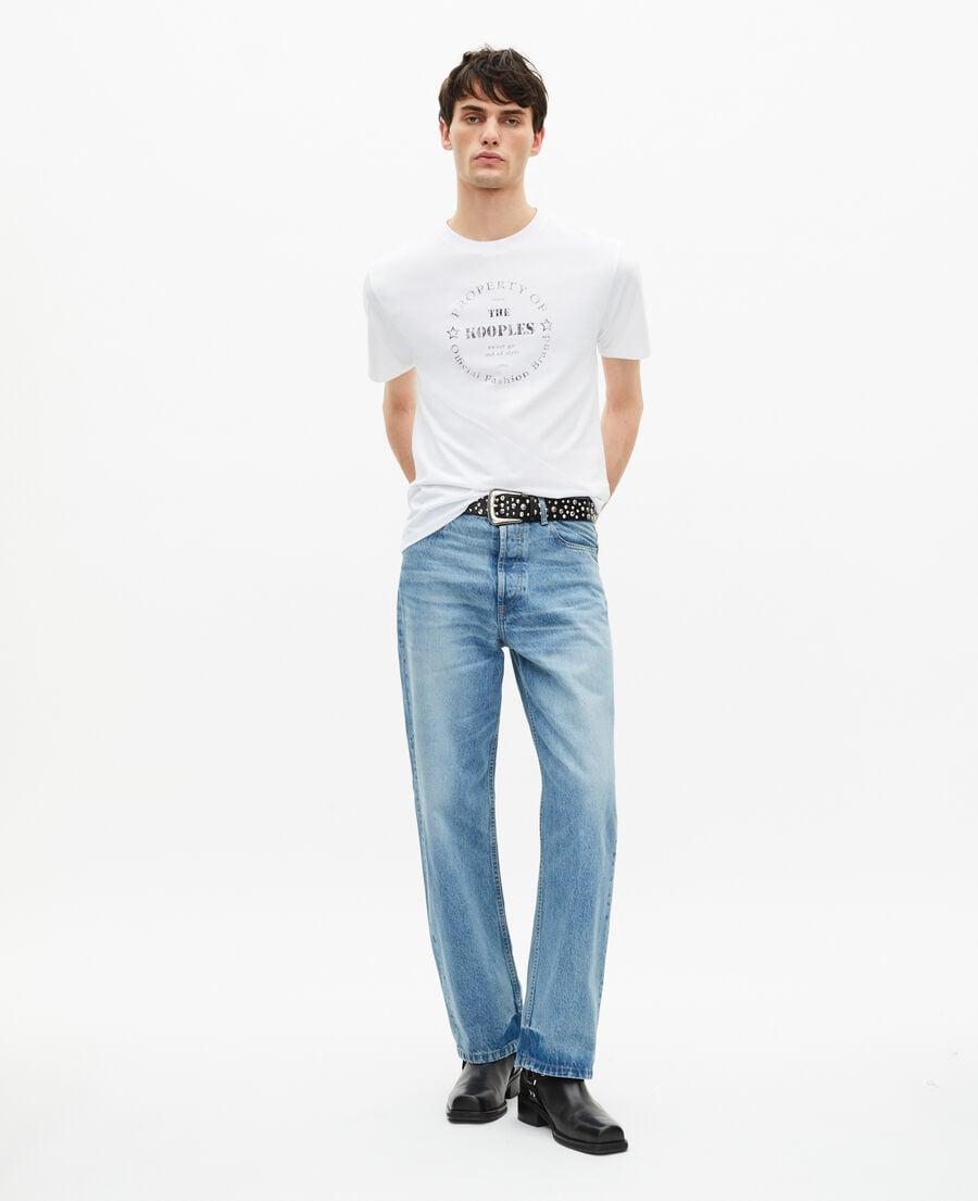The Kooples HOMME WHITE t-shirt avec sérigraphie blanc