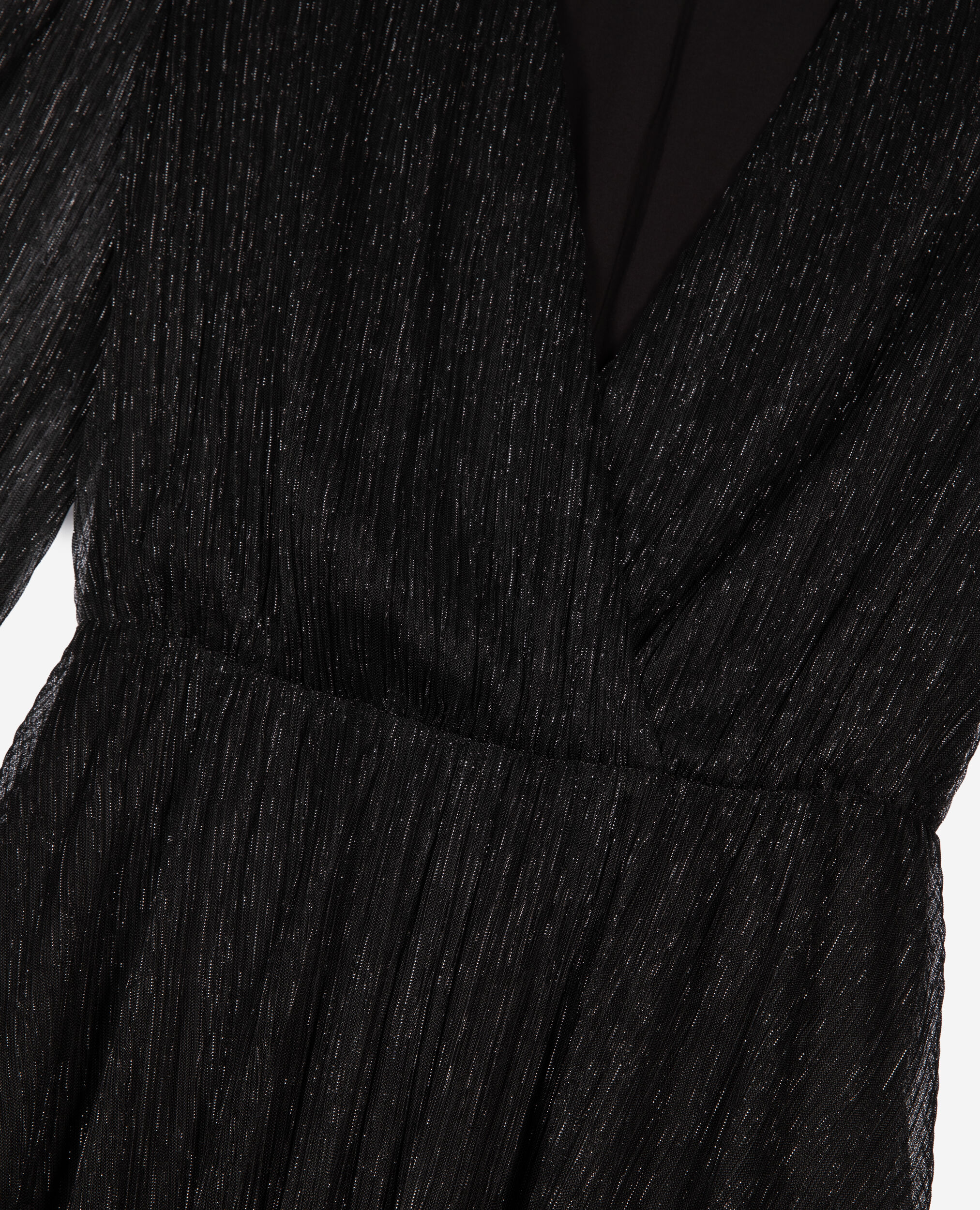 Robe longue plissée noire, BLACK, hi-res image number null