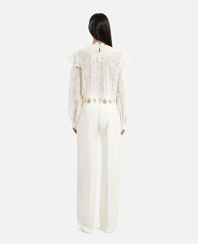The Kooples FEMME ECRU pantalon de smoking large écru